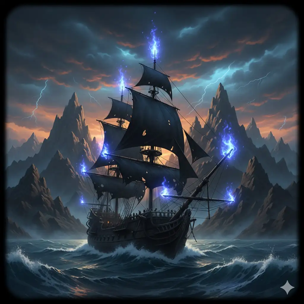 Immagine dei fuochi di sant'elmo, segnale che Castore e Polluce si avvicinino a proteggere le navi