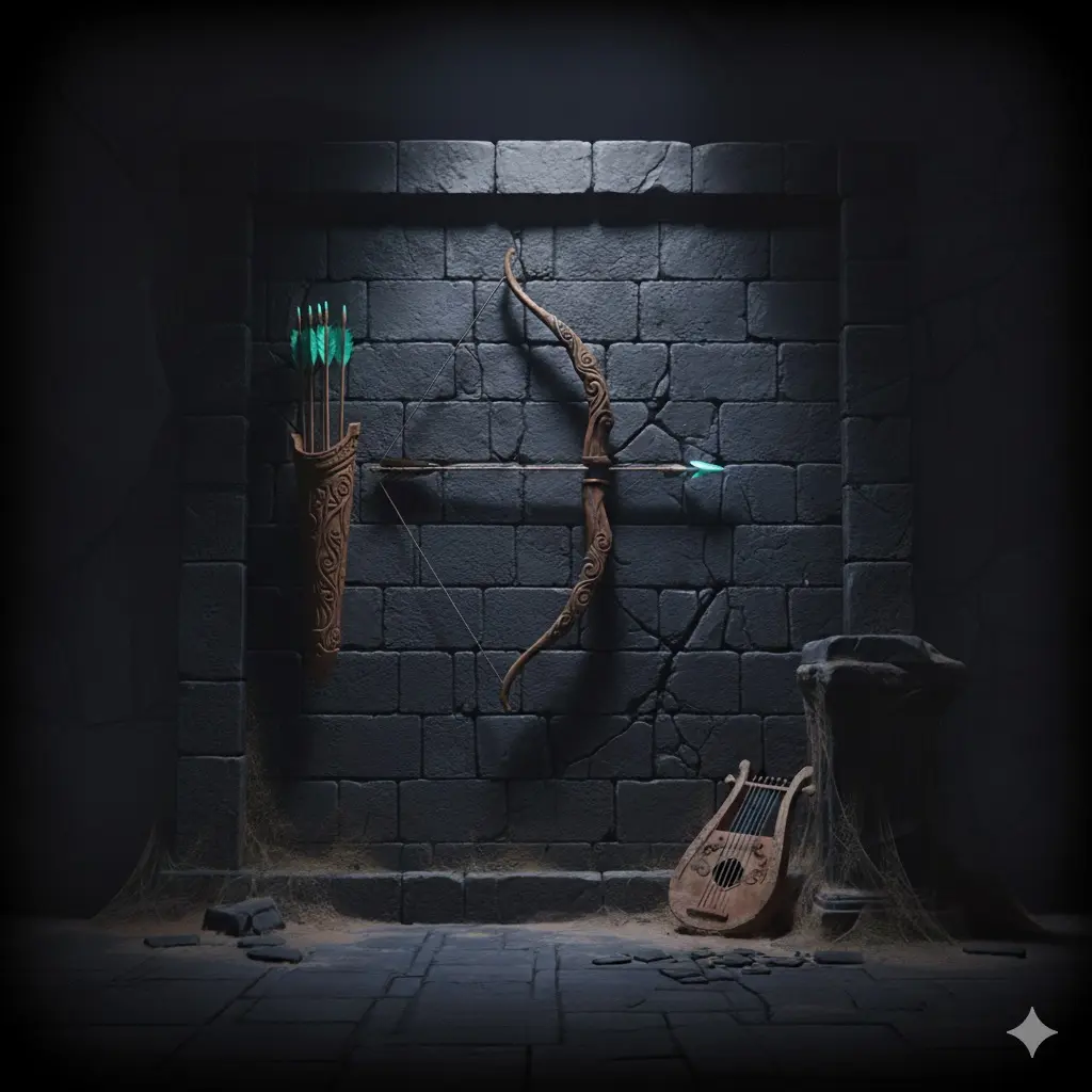 Apollo e Giacinto 1 Mito di Apollo e Giacinto: l'arco appeso e la lira impolverata