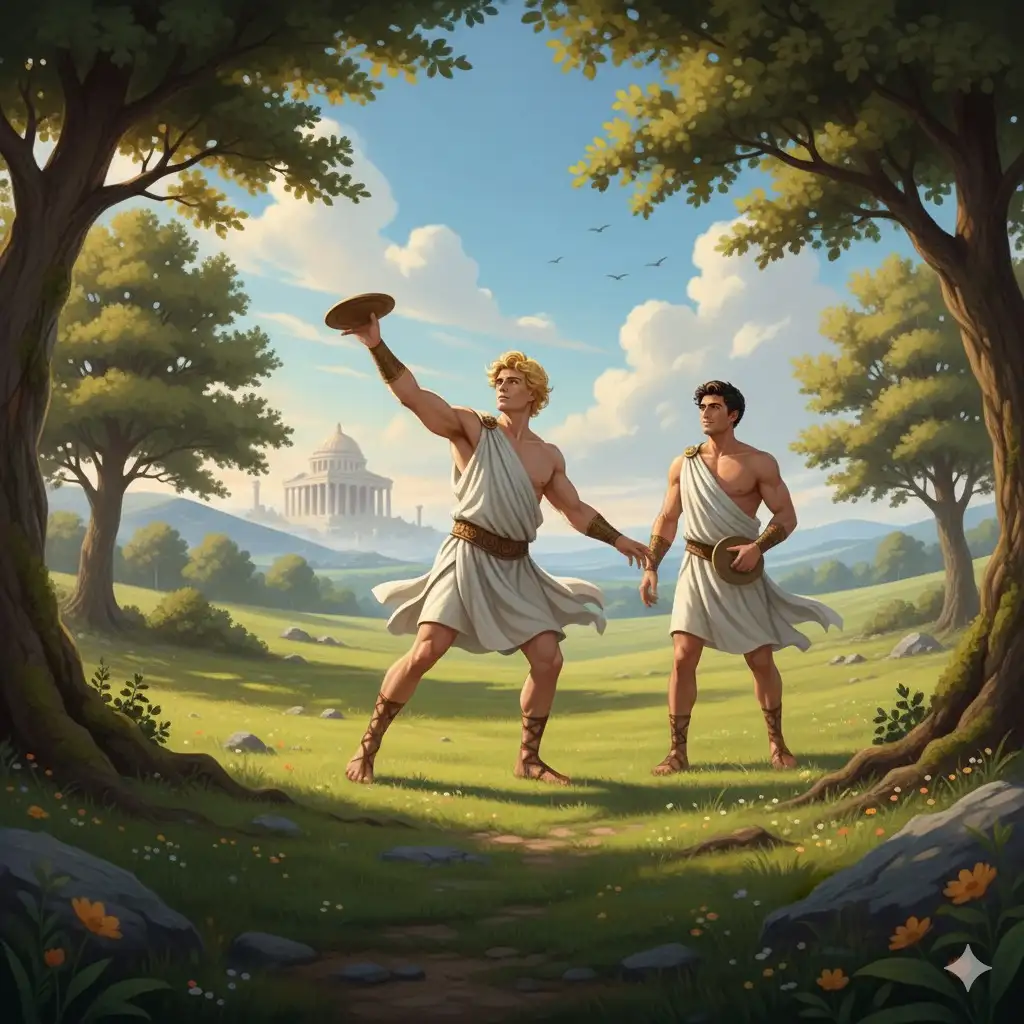 Apollo e Giacinto 2 Apollo e Giacinto giocano al lancio del disco