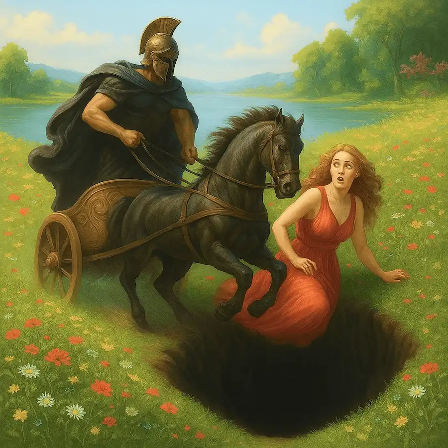 Persefone 1 Il ratto di Proserpina - il momento in cui Ade sta per rapire Persefone