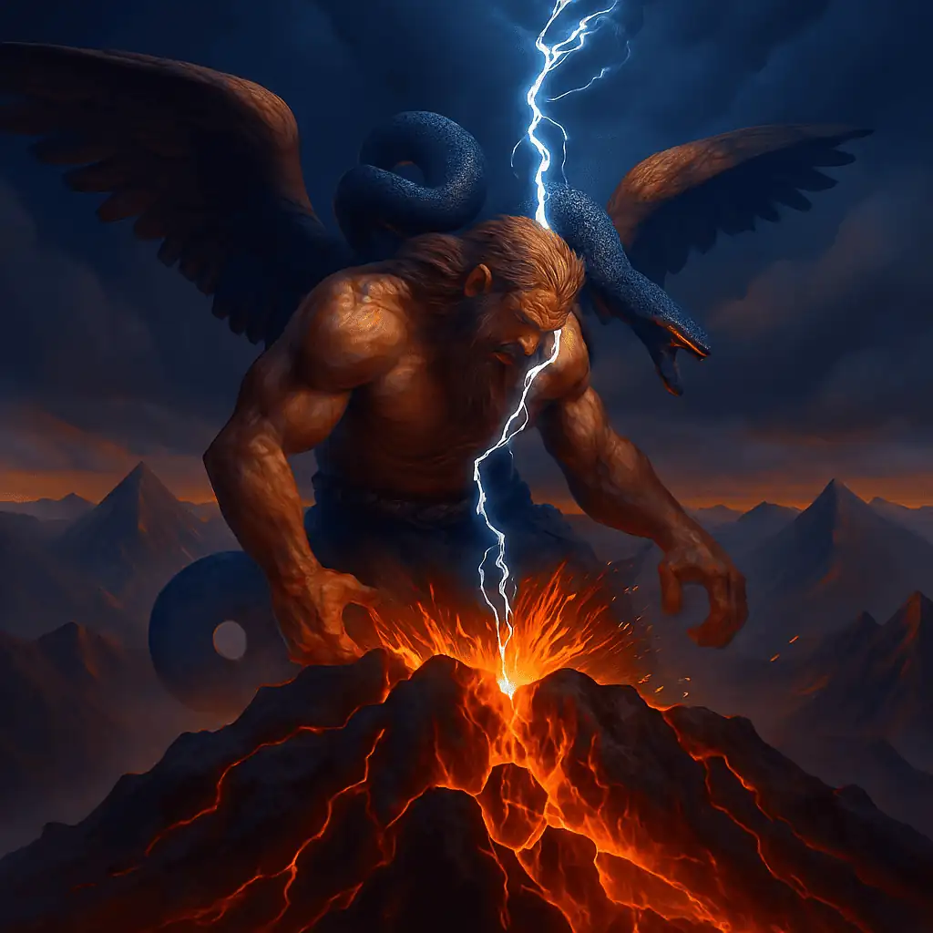 Tifone 3 Il mostro Tifeo spronfonda nell'Etna