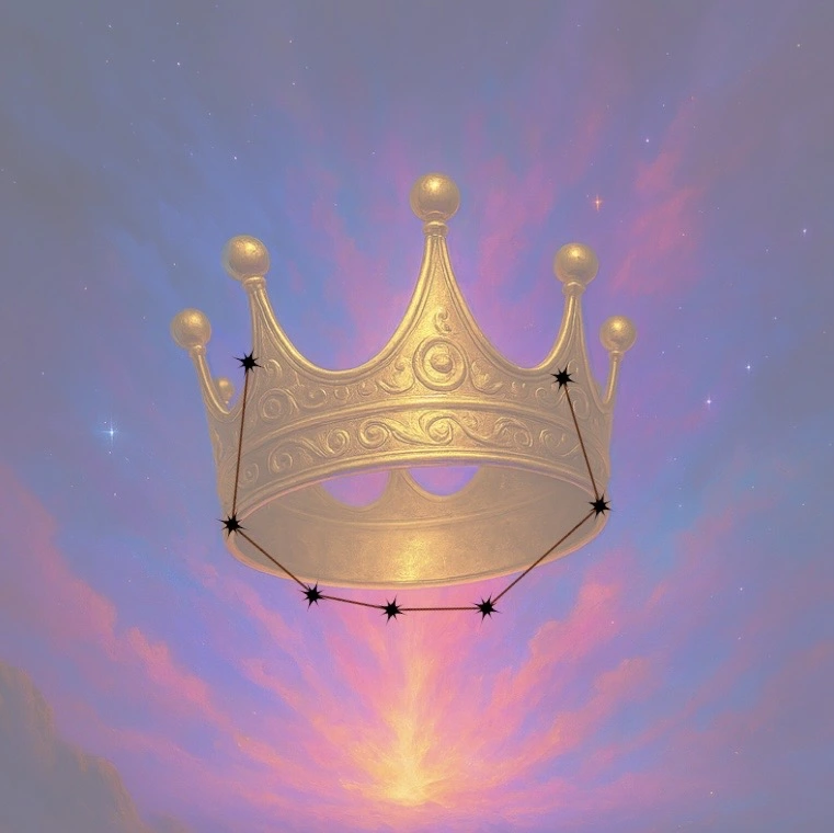 Rappresentazione della costellazione della Corona Boreale o corona di Arianna