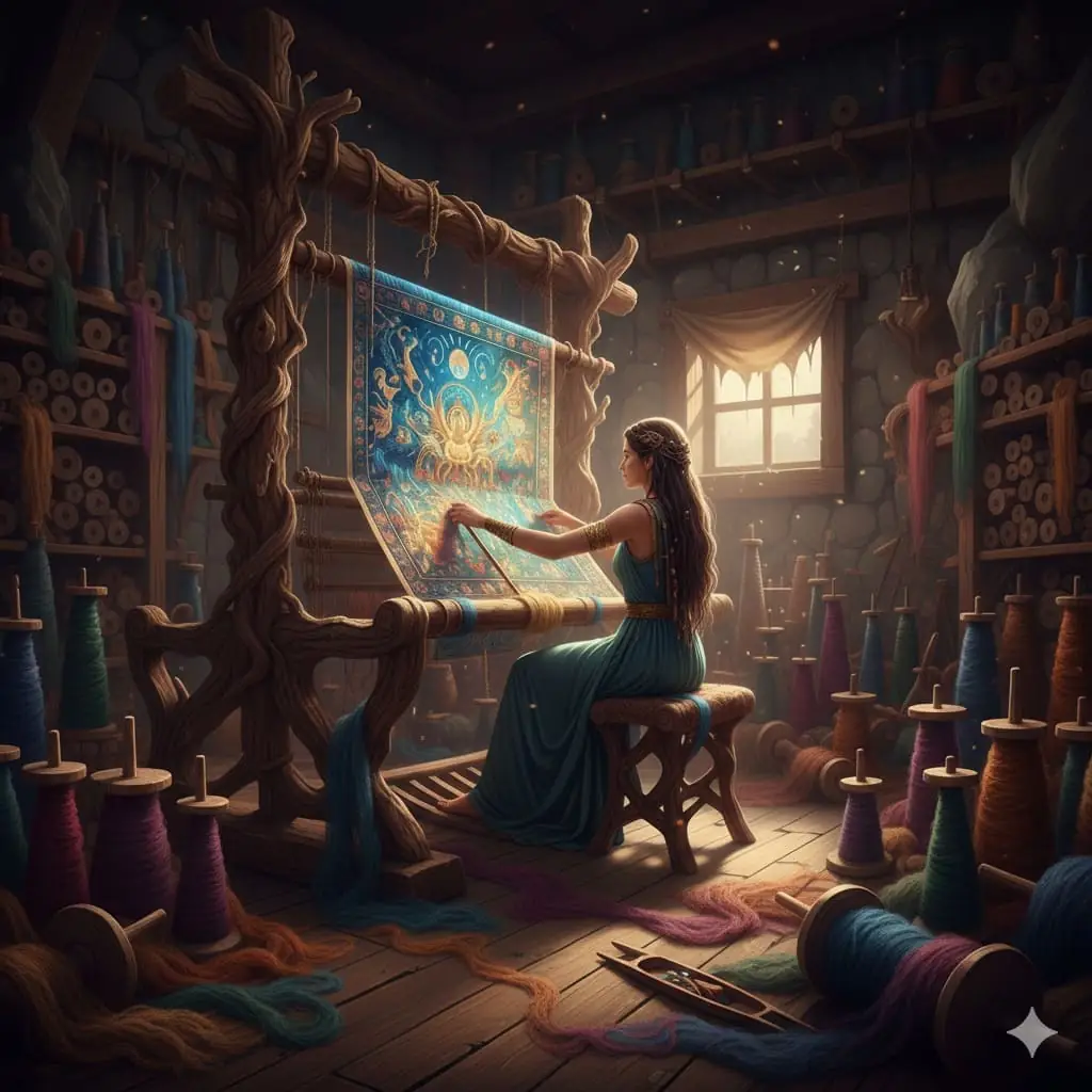 Il mito di Aracne: Aracne tesse