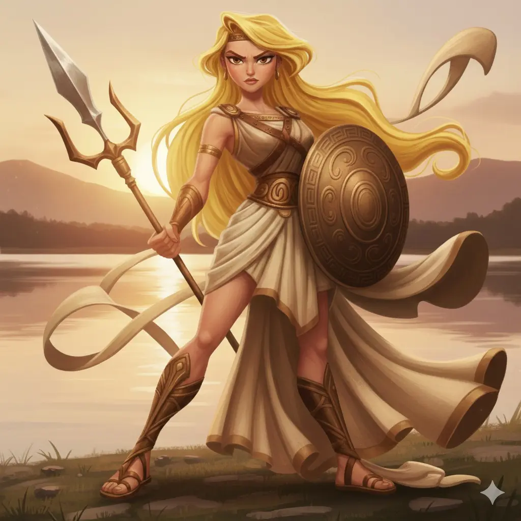 Atena dea della saggezza e della guerra - rappresentazione della dea minerva, o dea atena