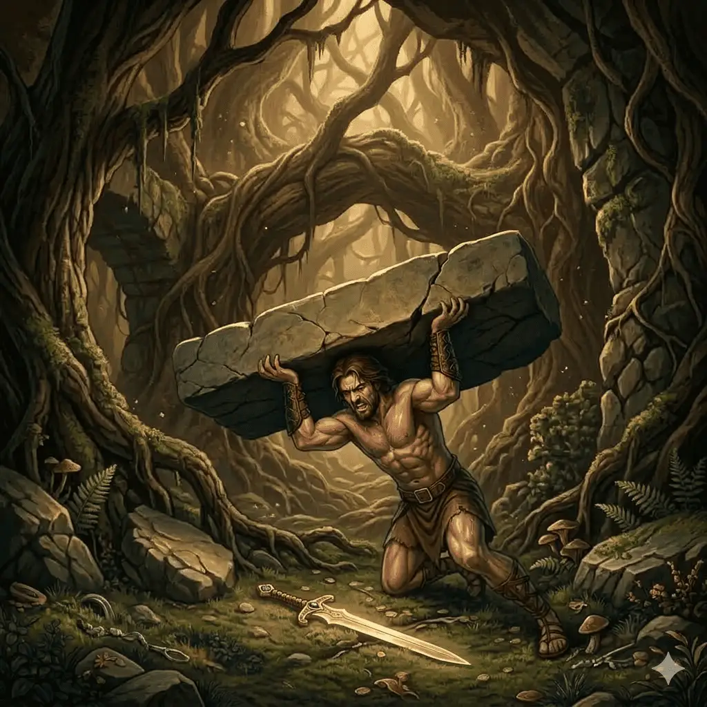 Costellazione di Ercole (Inginocchiato) 3 Costellazione dell'Inginocchiato: Teseo solleva la roccia a Trezene